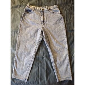 Vintage 70s Lee Jeans Blue Denim Acid Wash Women's 18 Petite (32 x 25) Relaxed